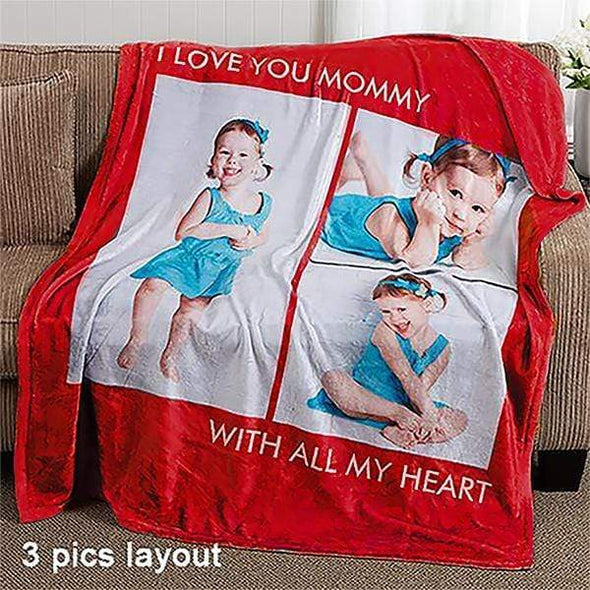 Personalized Blanket Red / Youth-50"x60" Personalized Blanket With Your Photo & Text For Your Special one