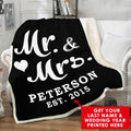Personalized Mr And Mrs Blanket With Name And Wedding Year