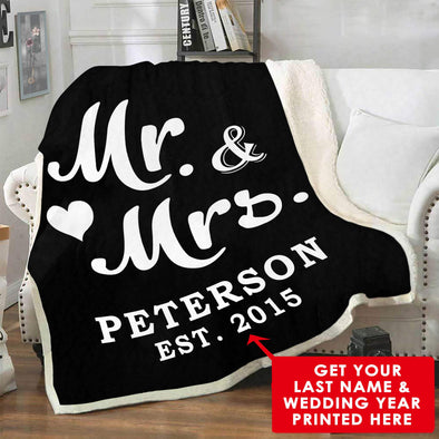 Mr And Mrs Personalized Blanket for Couples
