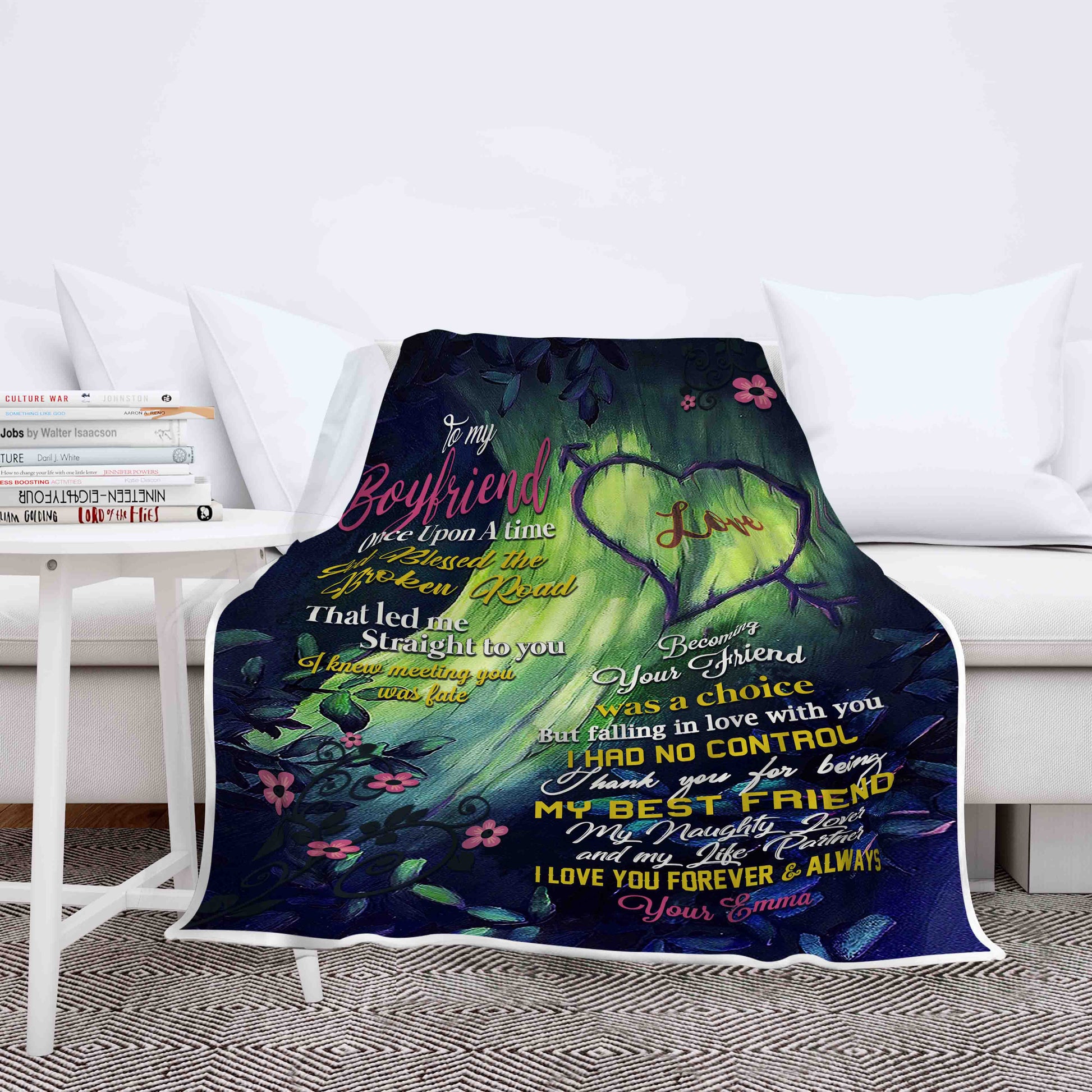 "To My Boyfriend God Blessed The Broken Road"- Personalized Blanket | Personalized Blanket | To My Boyfriend