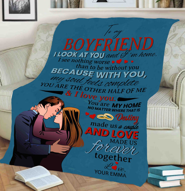 Personalized To My Boyfriend Blanket 
