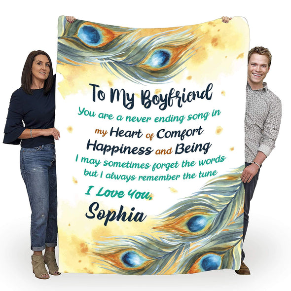  To My Boyfriend Personalized Blanket for Boyfriend