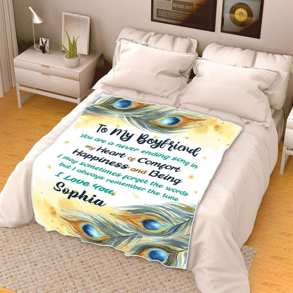  To My Boyfriend Personalized Blanket for Boyfriend
