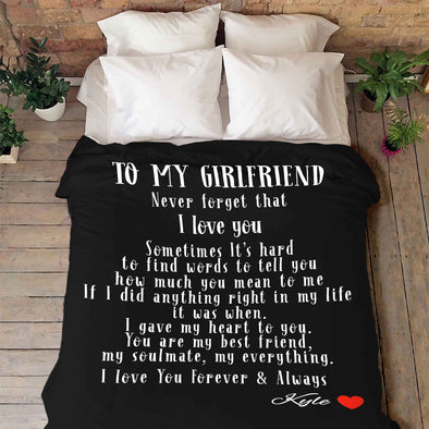 Personalized To My Girlfriend | I Love You Blanket