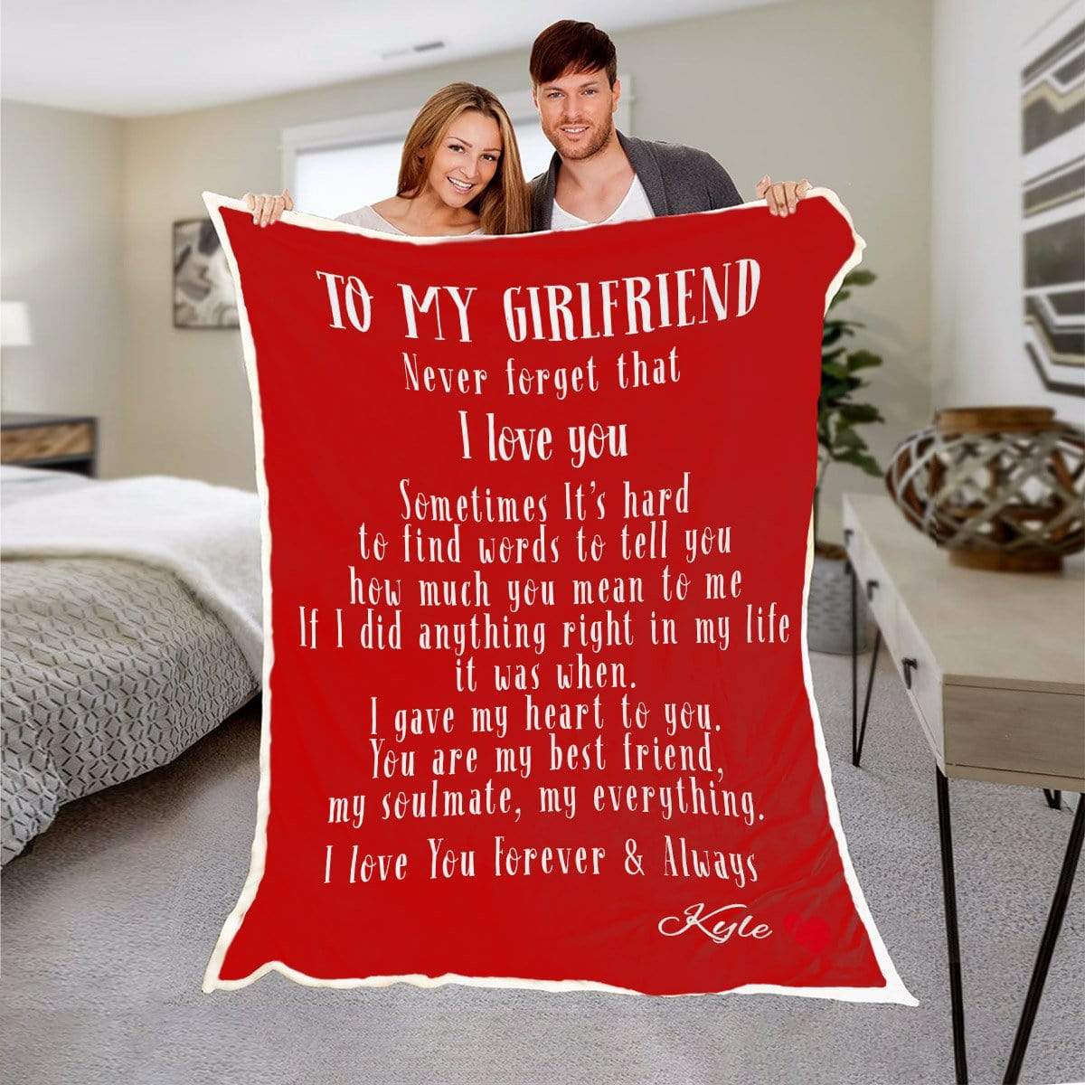 Personalized To My Girlfriend | I Love You Blanket