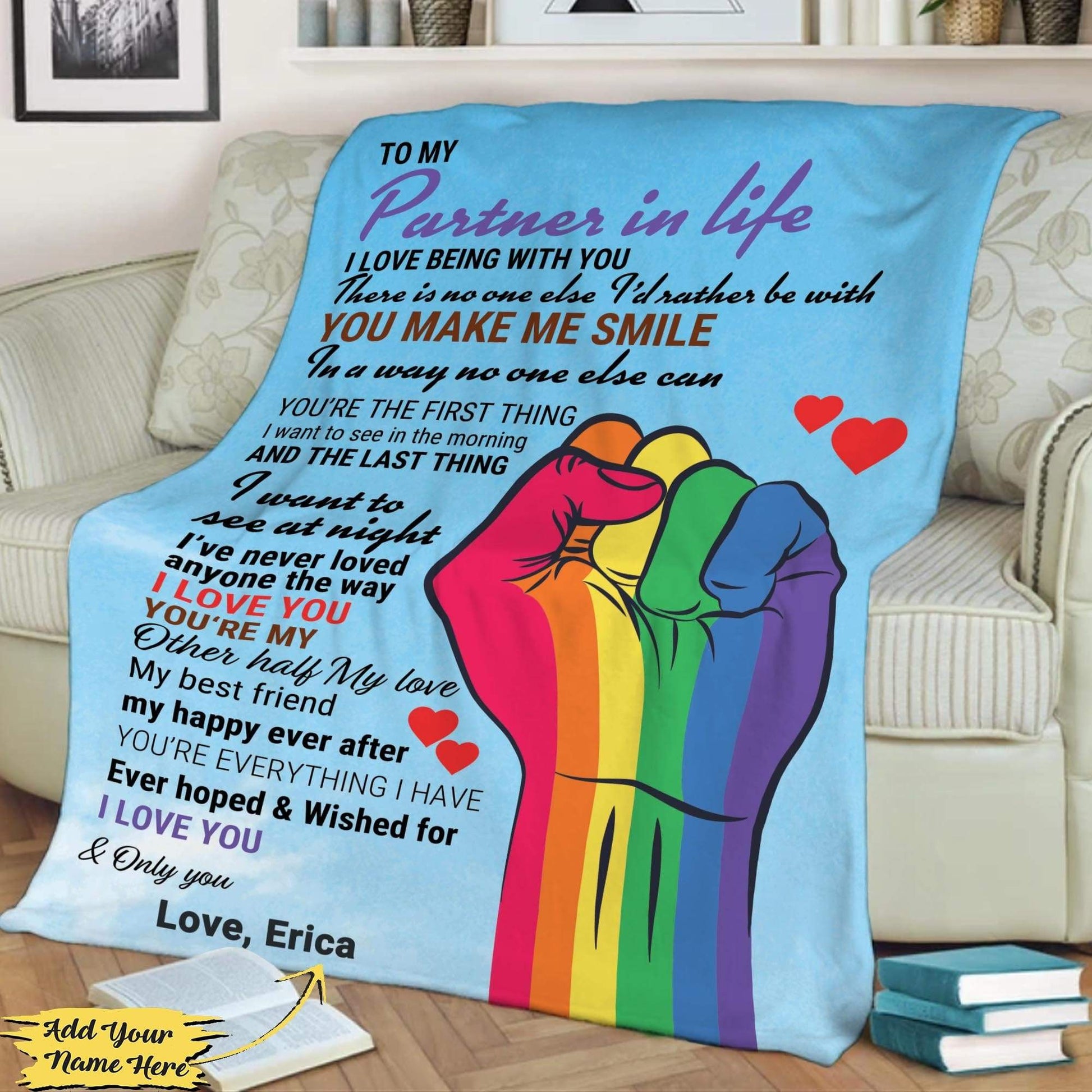 Personalized Blanket To My Partner In Life I Love You And Only You Customized LGBT Blankets