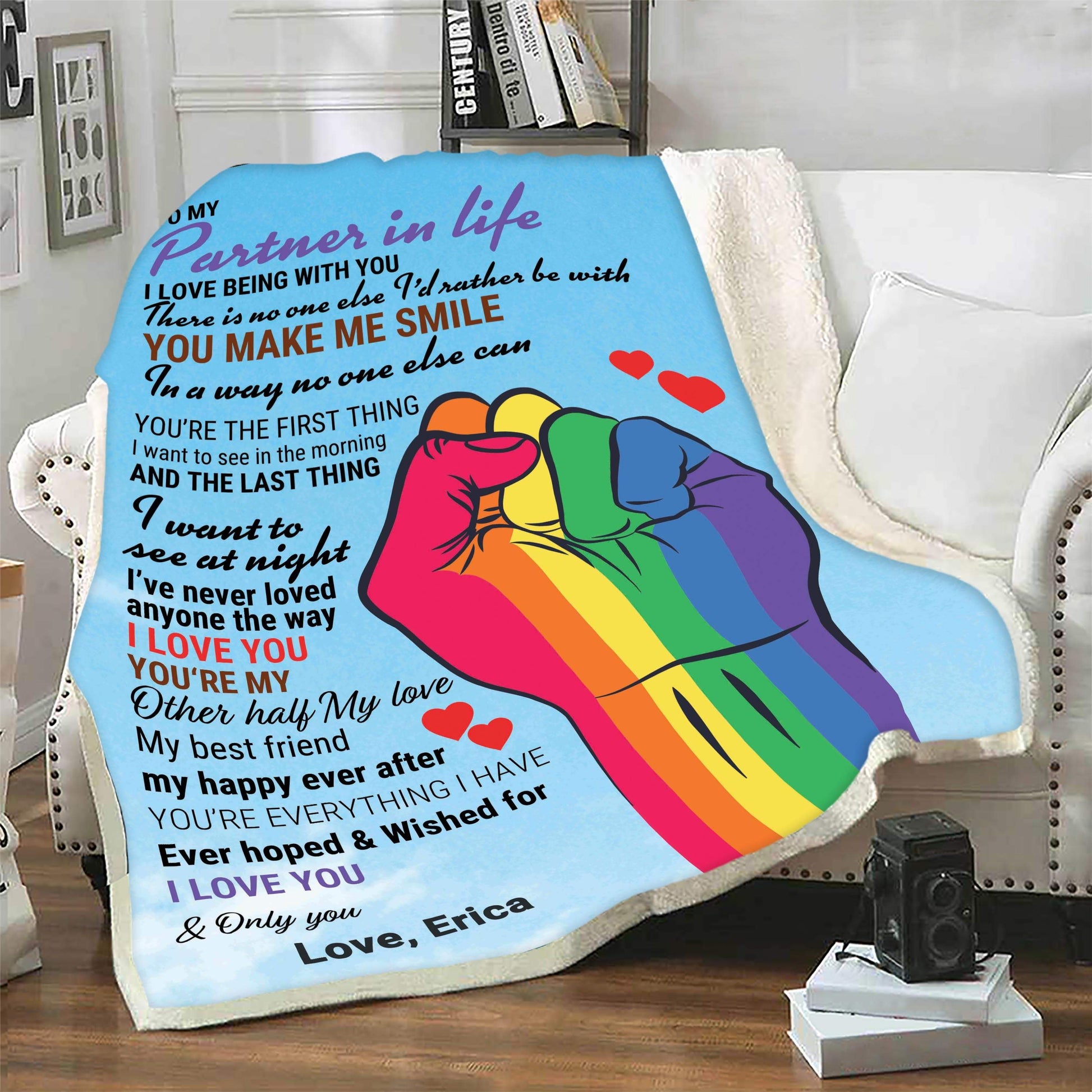 Personalized Blanket To My Partner In Life I Love You And Only You Customized LGBT Blankets