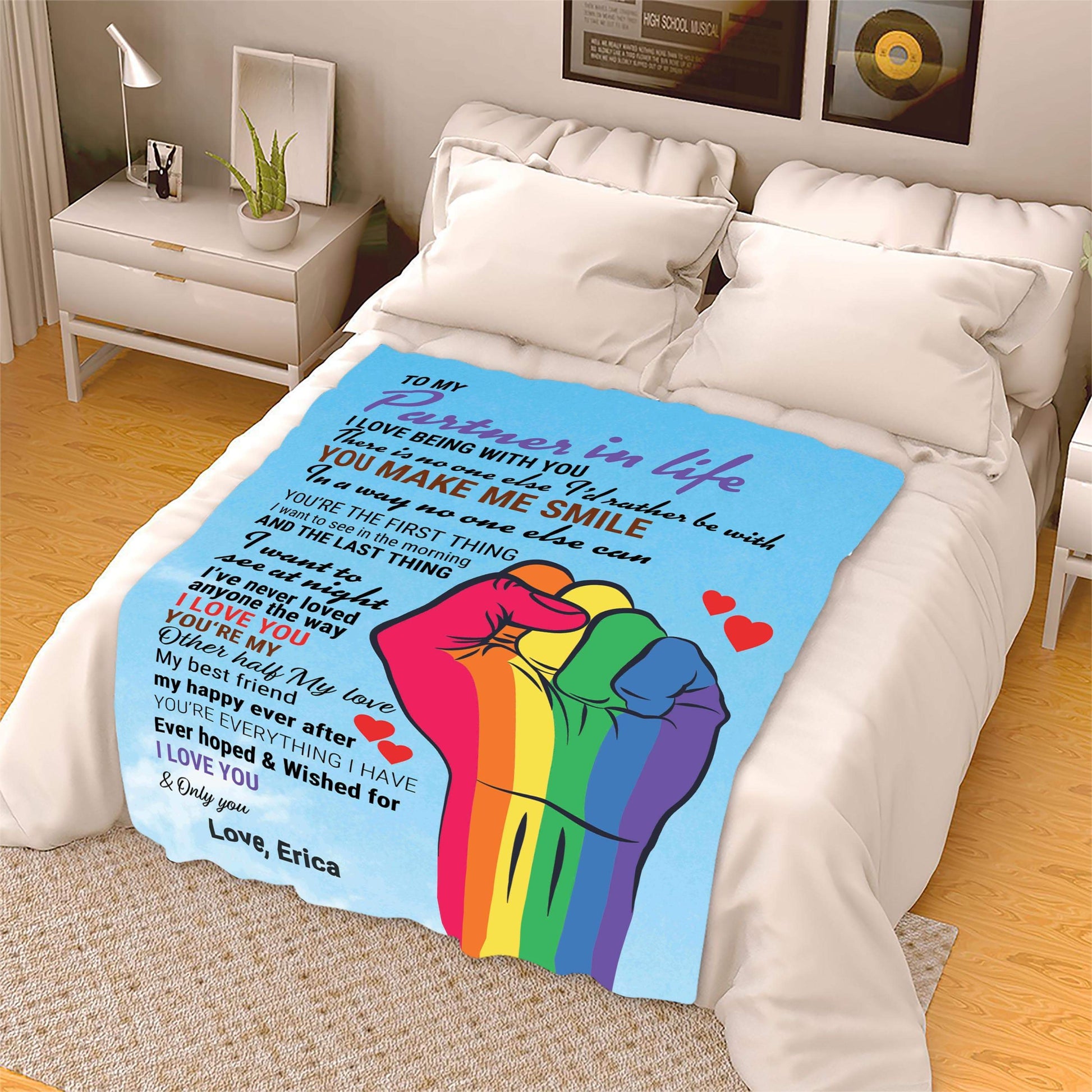 Personalized Blanket To My Partner In Life I Love You And Only You Customized LGBT Blankets
