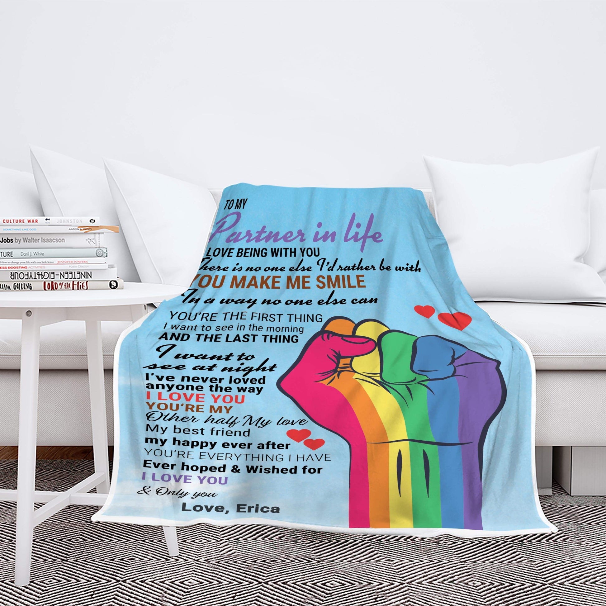 Personalized Blanket To My Partner In Life I Love You And Only You Customized LGBT Blankets