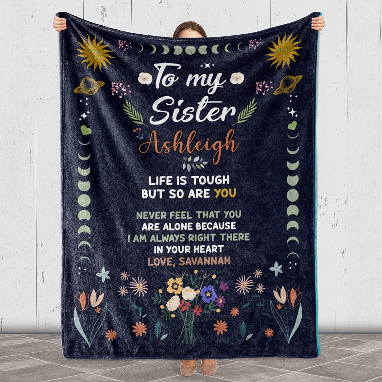 Personalized Blanket To My Sister Never Feel That You're Alone Customized Blanket