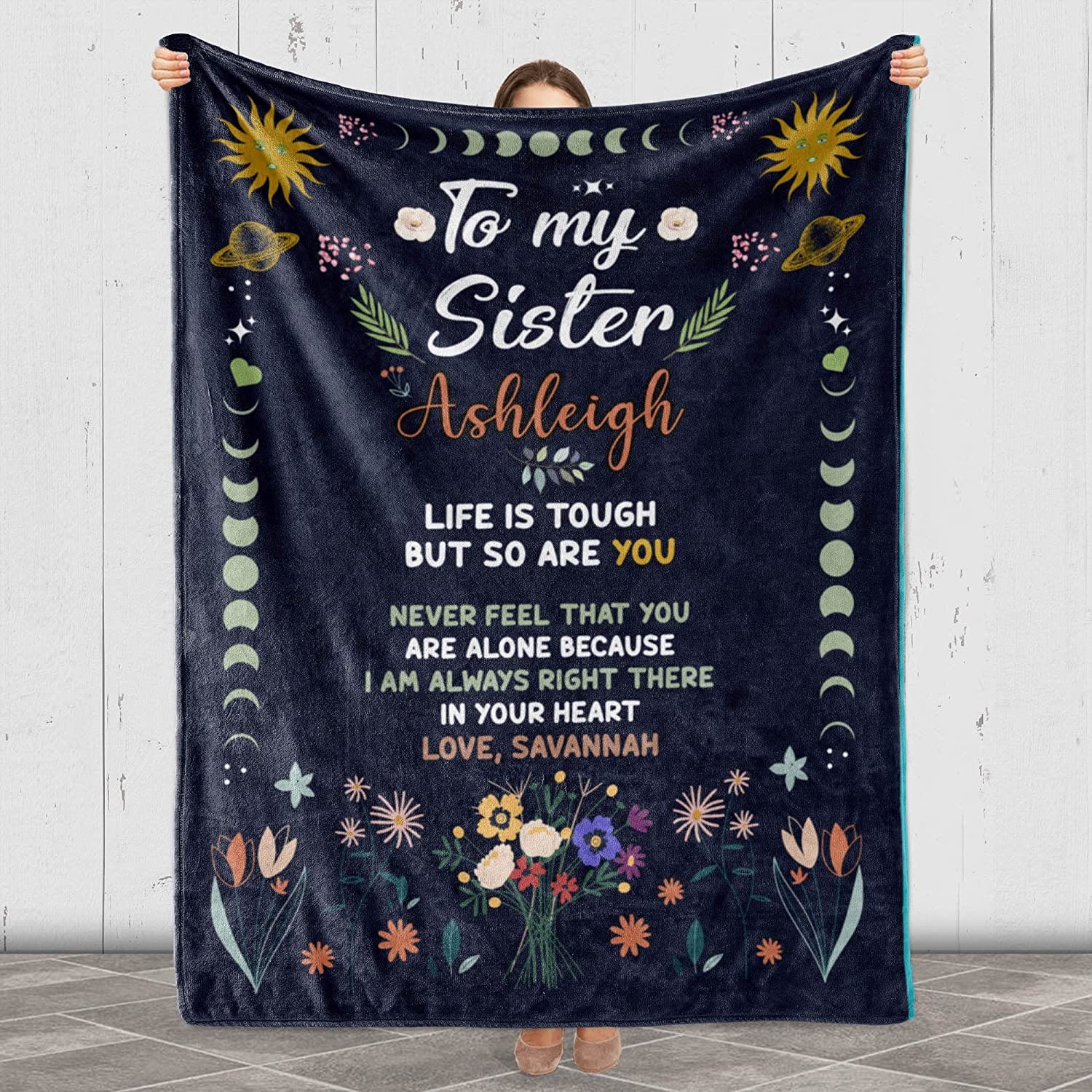 Personalized Blanket To My Sister Never Feel That You're Alone Customized Blanket