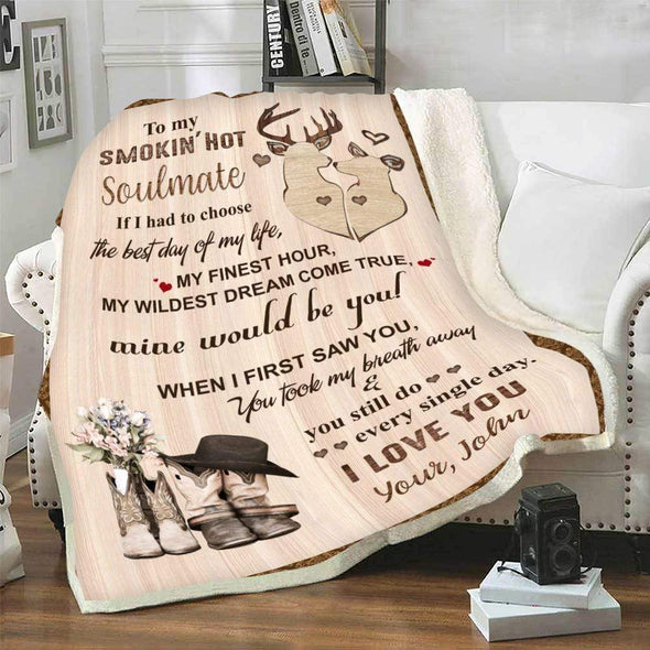 Personalized Blanket To My Smokin' Hot Soulmate Custom Blanket