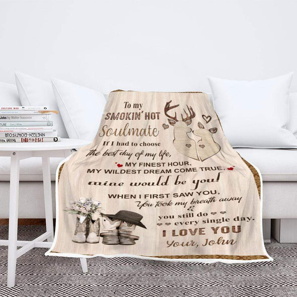 Personalized Blanket To My Smokin' Hot Soulmate Custom Blanket