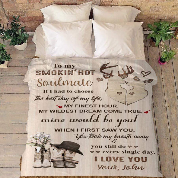 Personalized Blanket To My Smokin' Hot Soulmate Custom Blanket