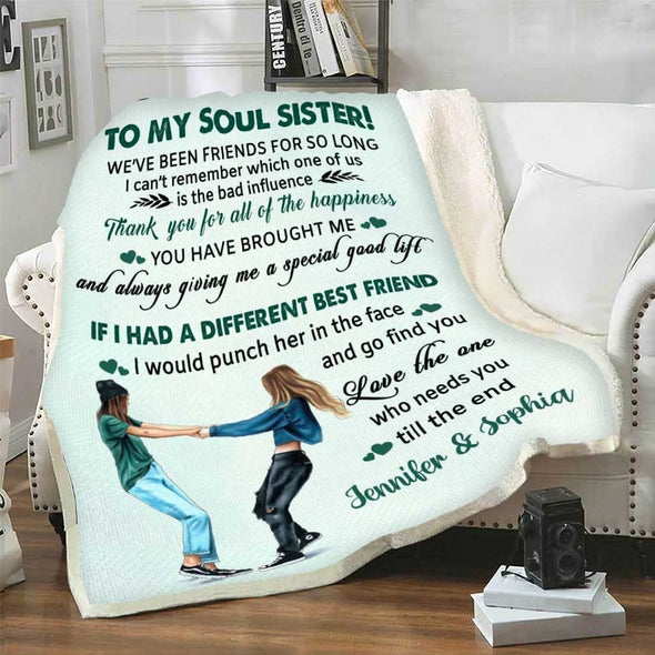 Personalized Blanket To My Soul Sister Customized Blanket
