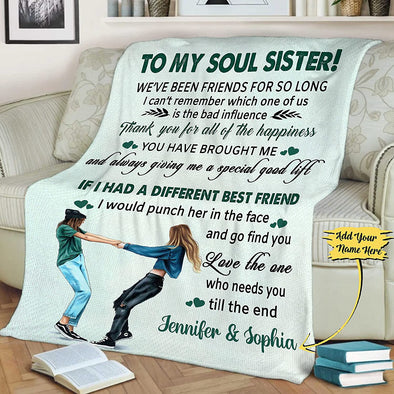 Personalized Blanket To My Soul Sister Customized Blanket
