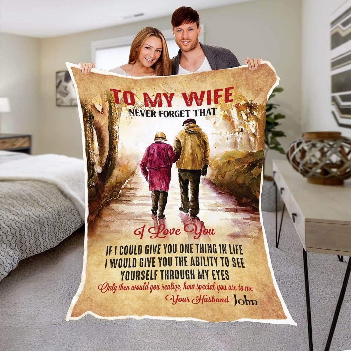 To My Wife Never Forget That I Love You Blanket | Couple Desires