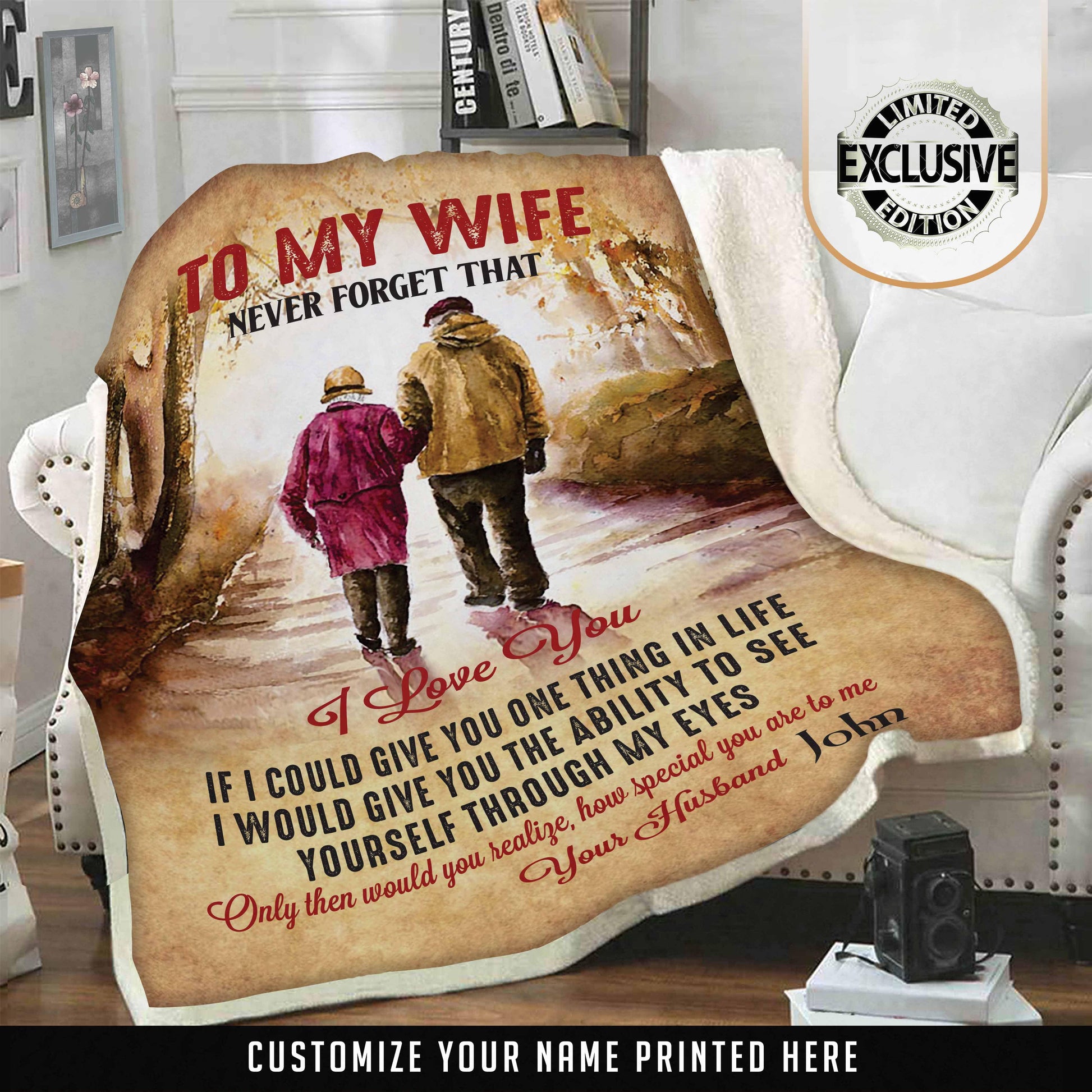 To My Wife Never Forget That I Love You Blanket | Couple Desires