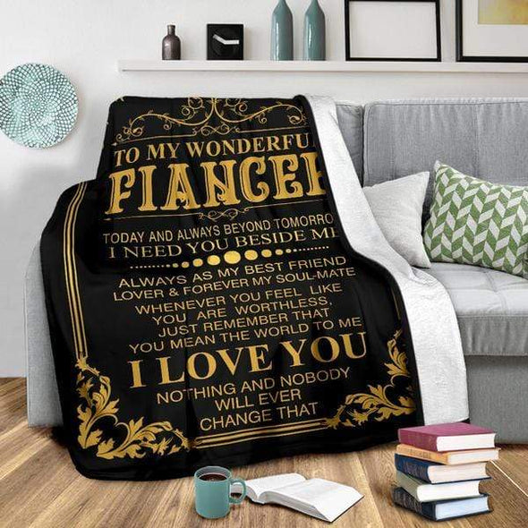 "To My Wonderful Fiancee" Fleece Blanket