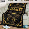 "To My Wonderful Fiancee" Fleece Blanket | Gold Personalized Fleece Blanket for Fiancé