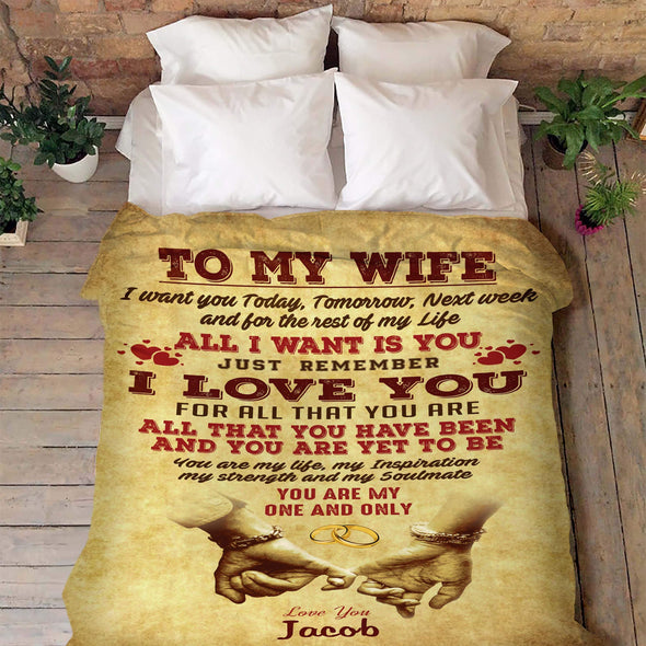 Personalised Text & Photo Blanket for Couples