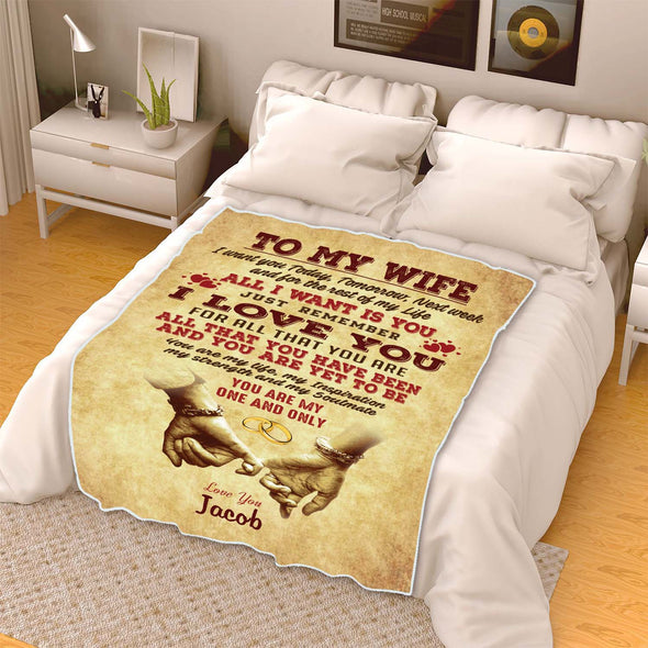 Personalised Text & Photo Blanket for Couples