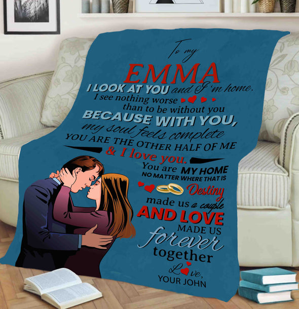 Personalized Romantic Couple Blanket