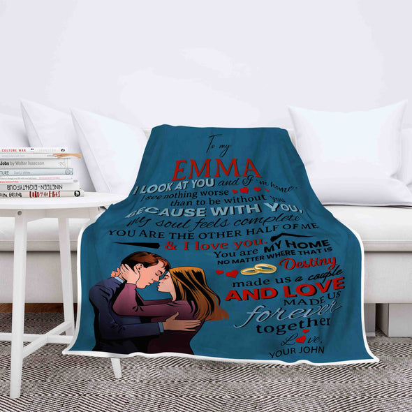 Personalized Romantic Couple Blanket