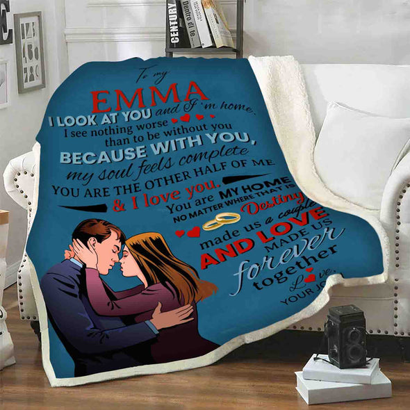 Personalized Romantic Couple Blanket