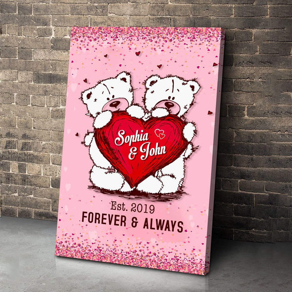 Personalized Canvas Customized Forever And Always Couples Wall Art