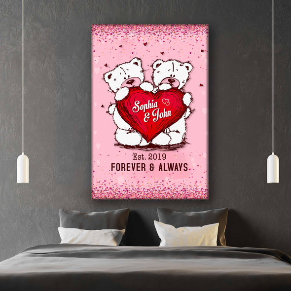 Personalized Canvas Customized Forever And Always Couples Wall Art