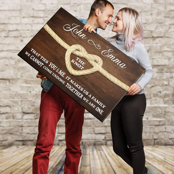 Personalized Canvas Customized True Lover's Knot Couple Canvas