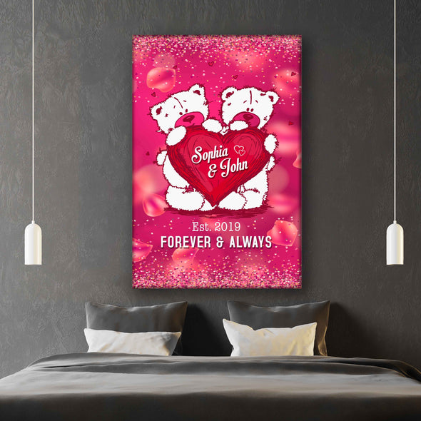 Personalized Canvas Forever And Always Customized Couples Canvas
