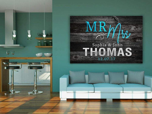 Mr & Mrs Custom Canvas Wallart