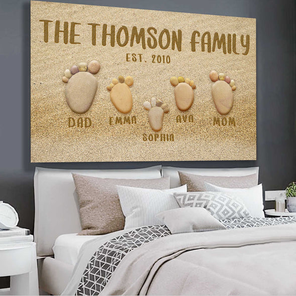 Personalized Canvas Pebble Footprint - Personalized Custom Canvas