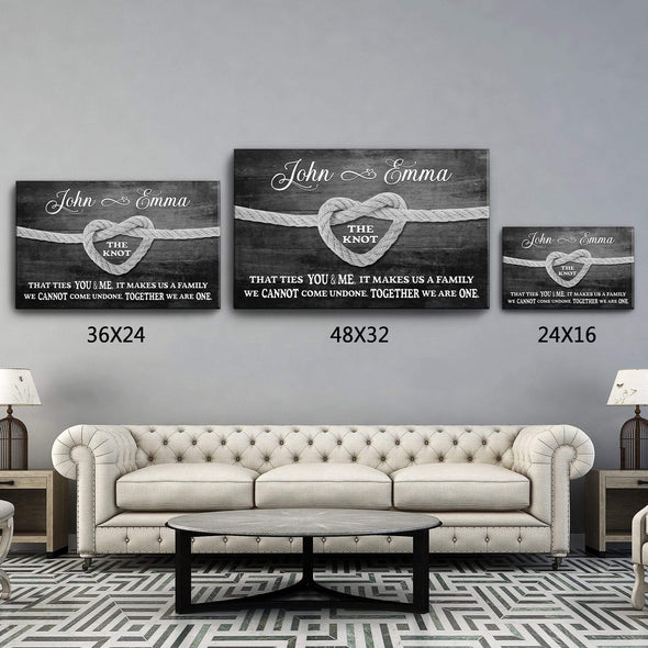 Personalized Canvas True Lover's Knot Couple Canvas