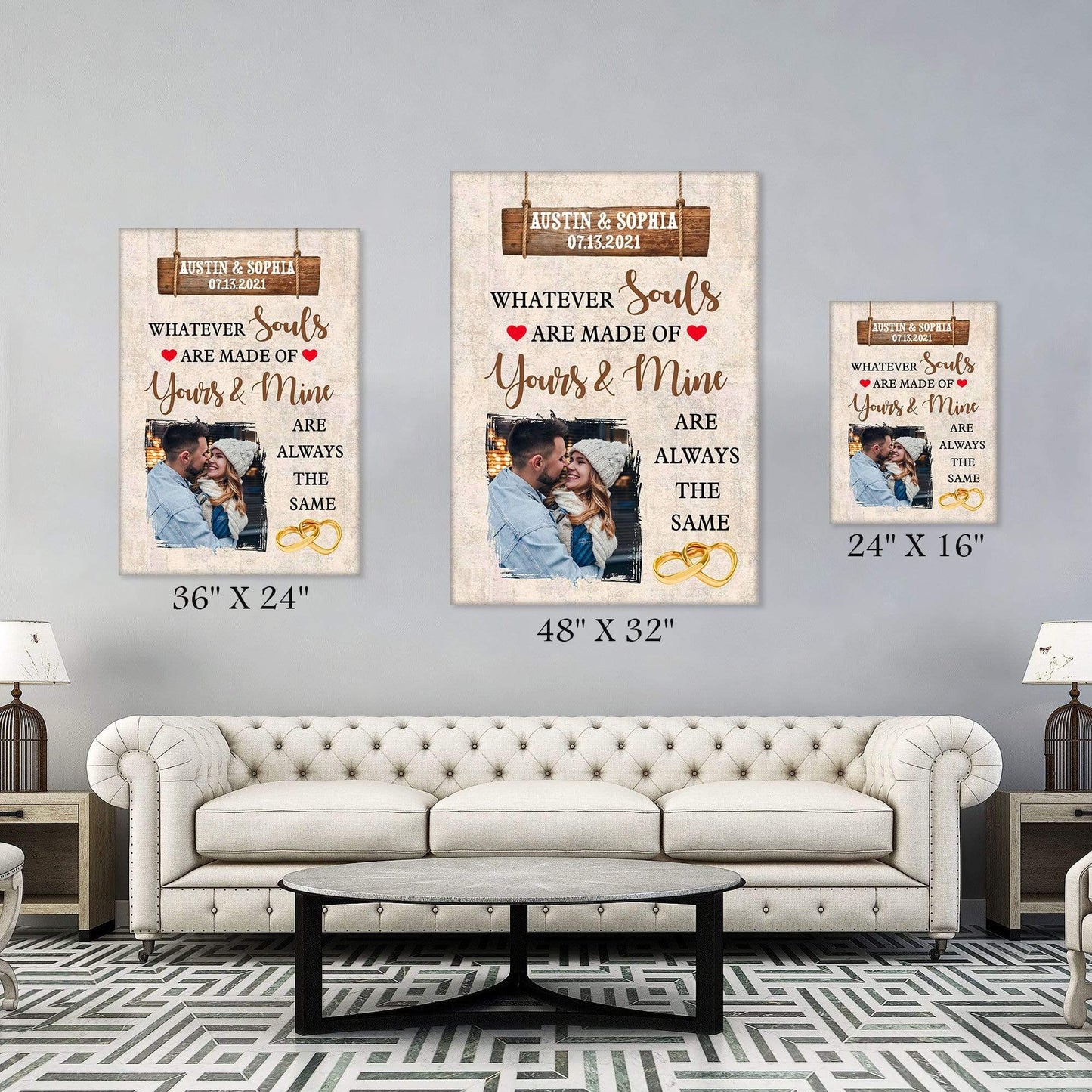 Personalized Canvas Yours And Mine - Personalized Custom Photo Canvas
