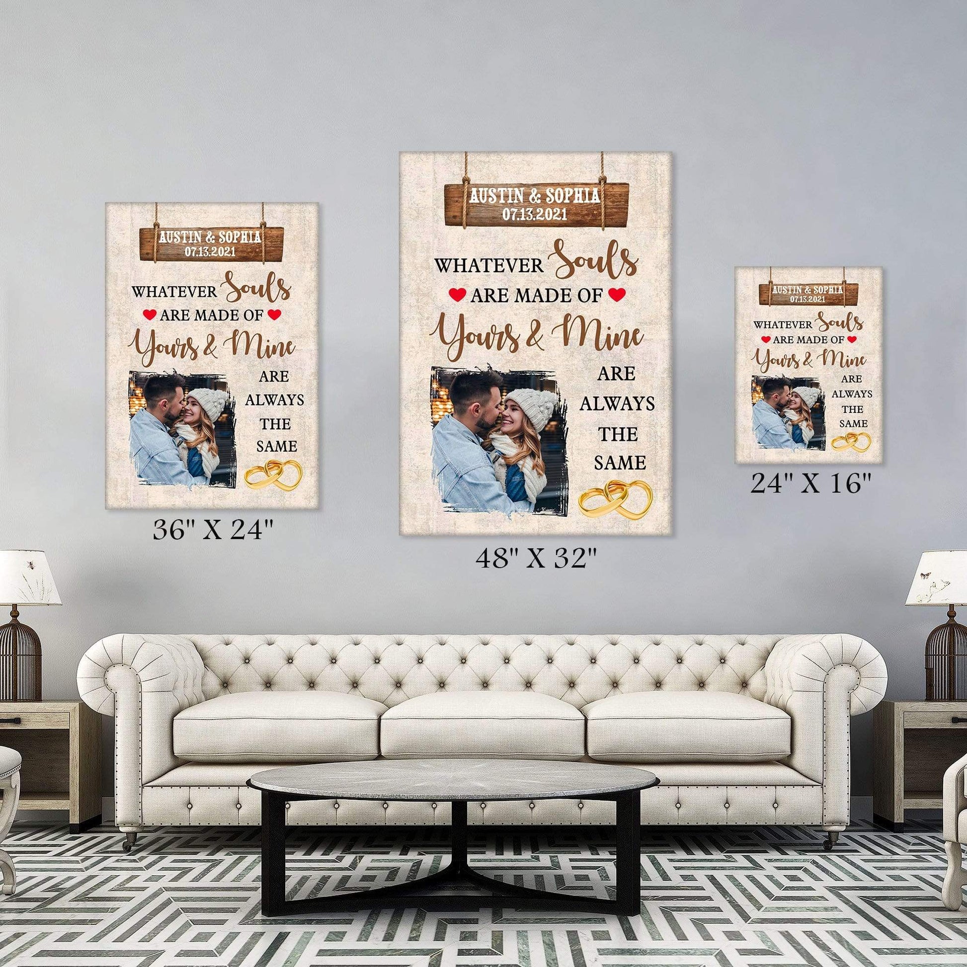 Personalized Canvas Yours And Mine - Personalized Custom Photo Canvas