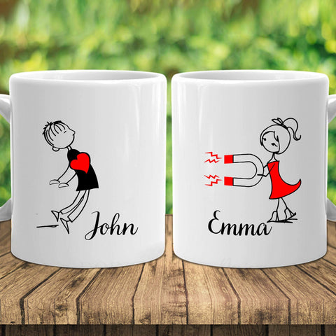 Personalized Love Magnet Couple Mug