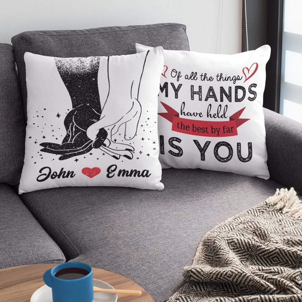 Pillows Holding Hands Couple Customized Pillows (PACK OF 2)