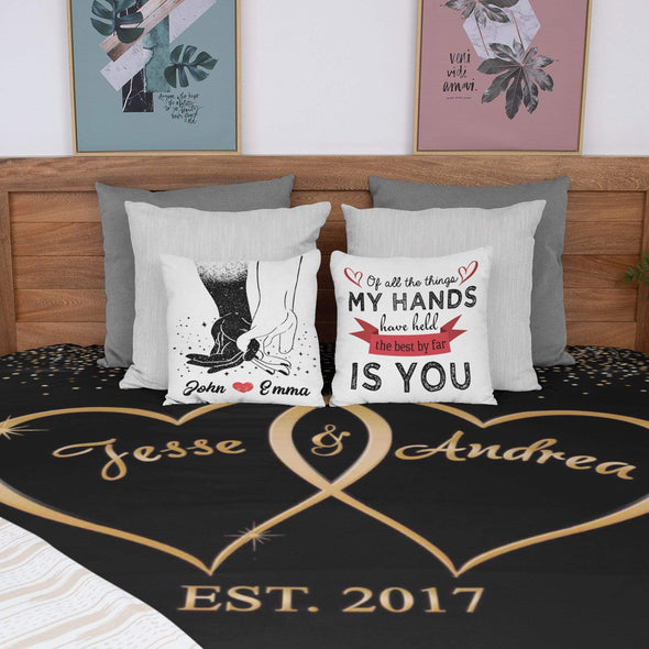 Pillows Holding Hands Couple Customized Pillows (PACK OF 2)