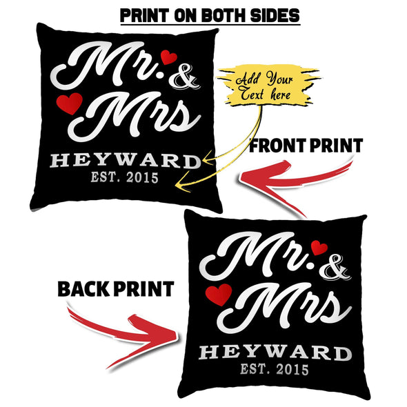 Pillows Mr. And Mrs. Personalized Pillow With Name And Wedding Year