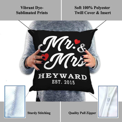 Pillows Mr. And Mrs. Personalized Pillow With Name And Wedding Year