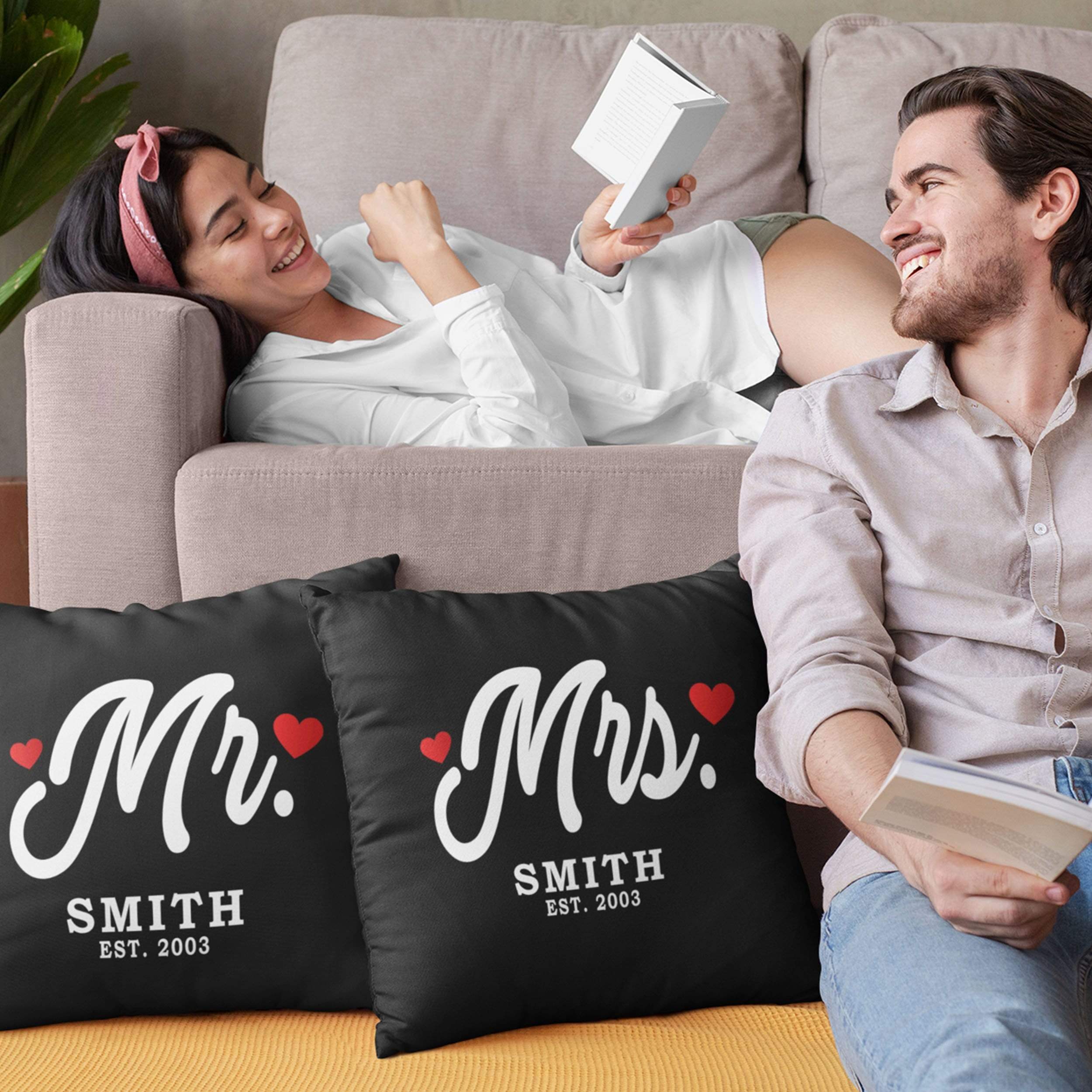 Couple's Name Pillow, Our First Date Pillow, Personalized Pillow