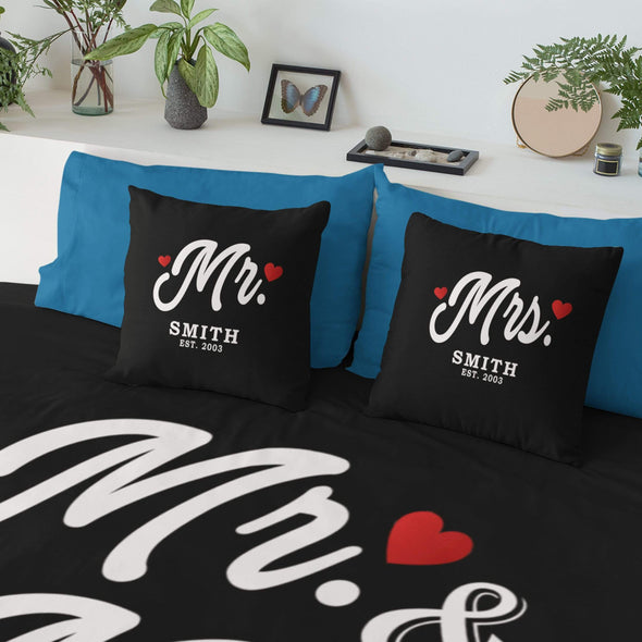 Pillows Mr. And Mrs. Personalized Pillow With Name And Wedding Year - (PACK OF 2)