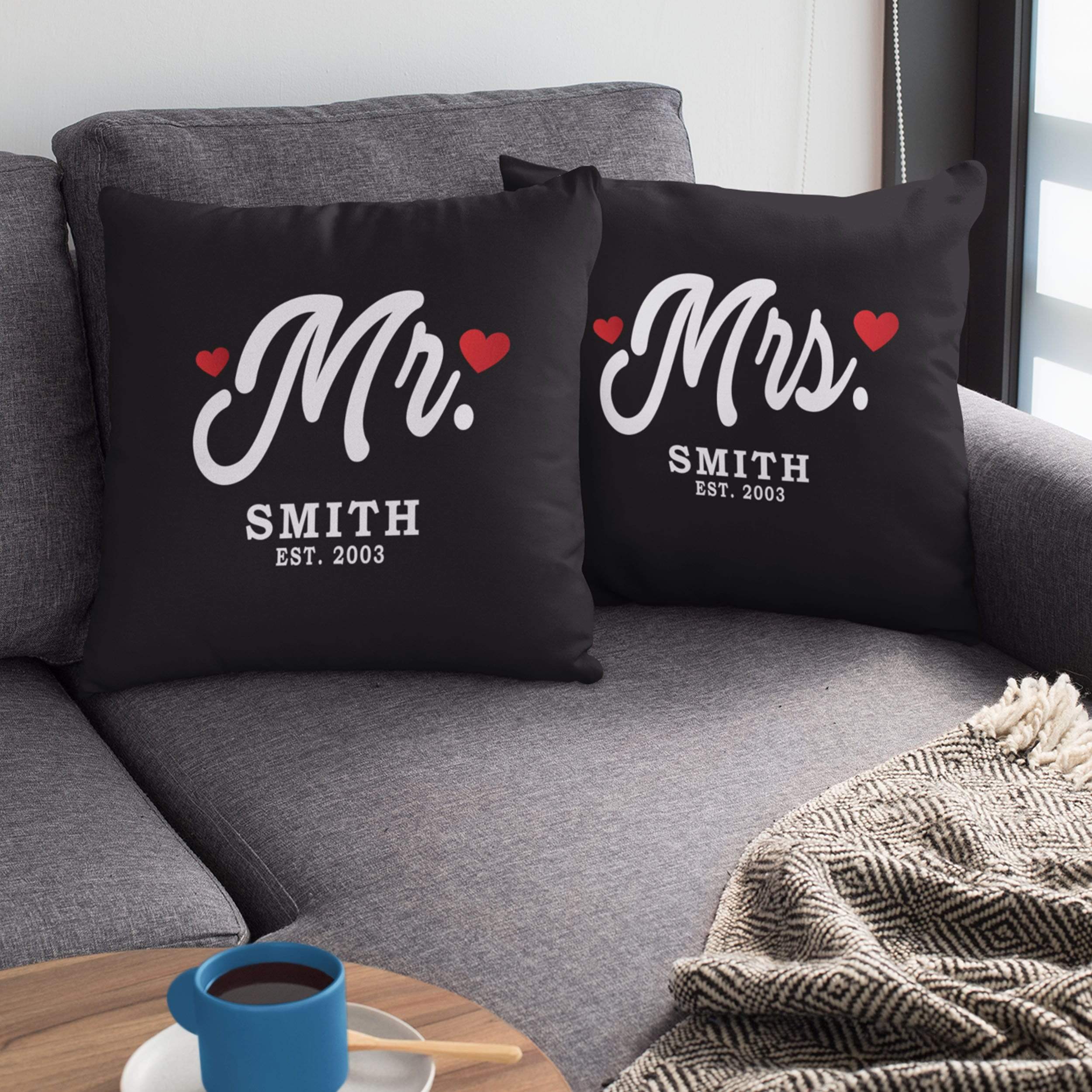 Couple's Name Pillow, Our First Date Pillow, Personalized Pillow