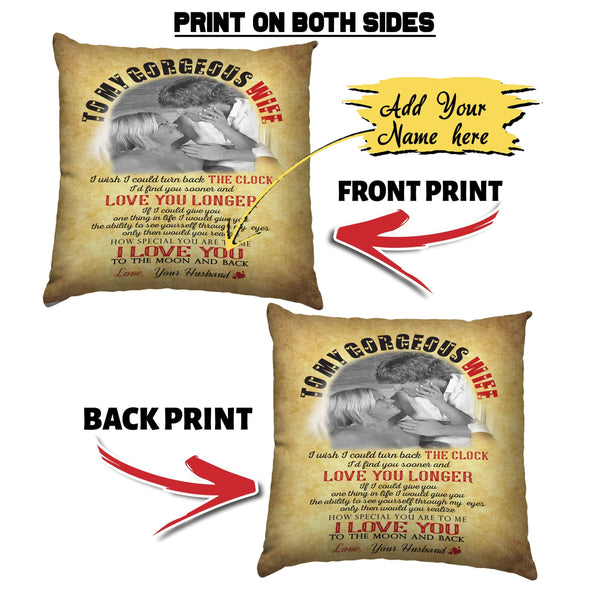 Pillows To My Gorgeous Wife Yellow Customized Pillow