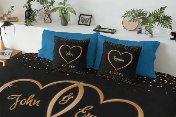 Pillows Two Heart Custom Couple Pillows -Pack of 2