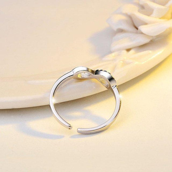 Rhinestone Silver Infinity Ring