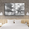 Sky View Personalized Black & White Canvas With Multi Names